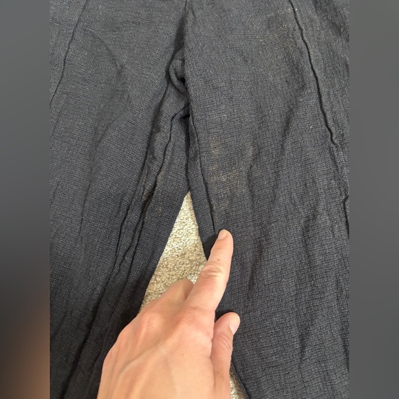 Madewell Linen Breezewoven Pull On High Rise Straight Pants Black XS - Picture 6 of 11